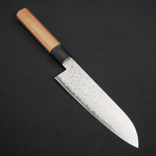 VG10 Damascus Santoku Walnut Octagonal Handle
