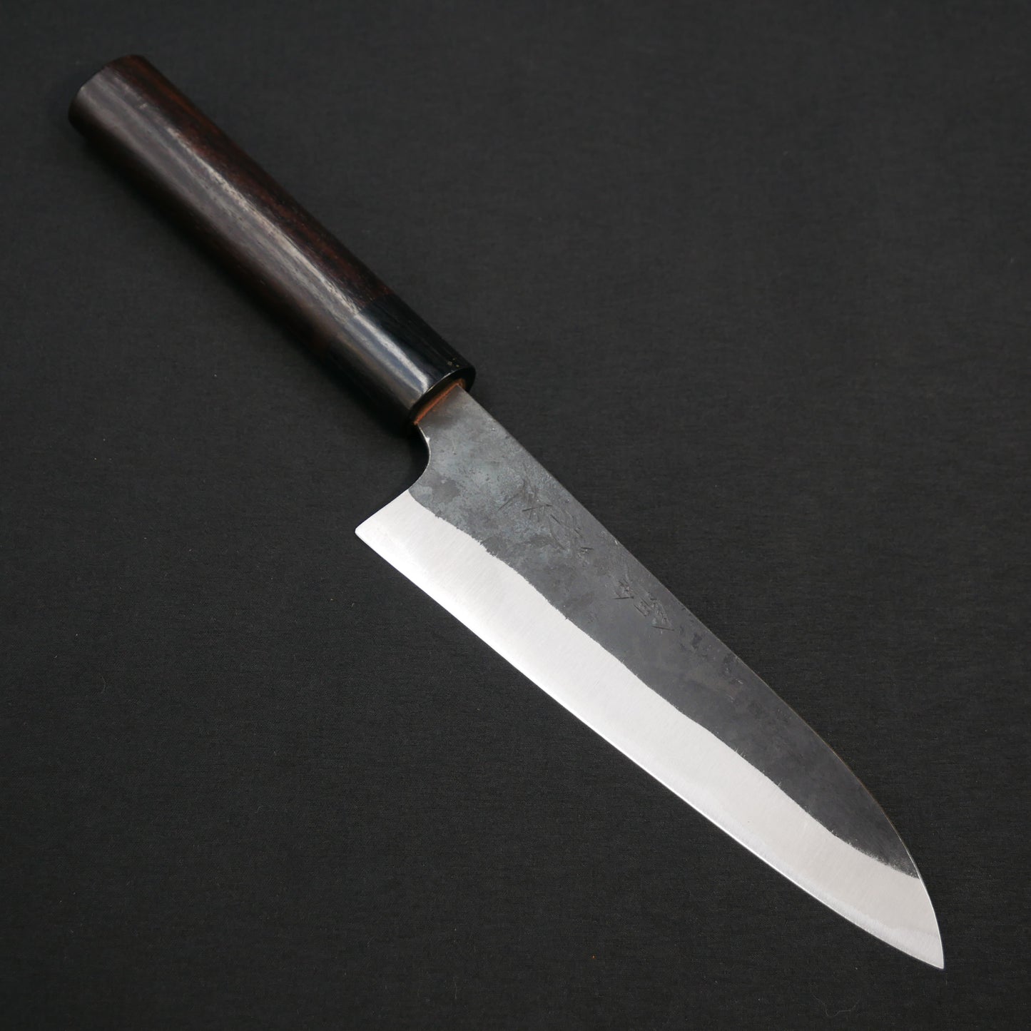 本種子島 青二鋼 黒打 ステンクラッド 中三徳 紫檀柄
