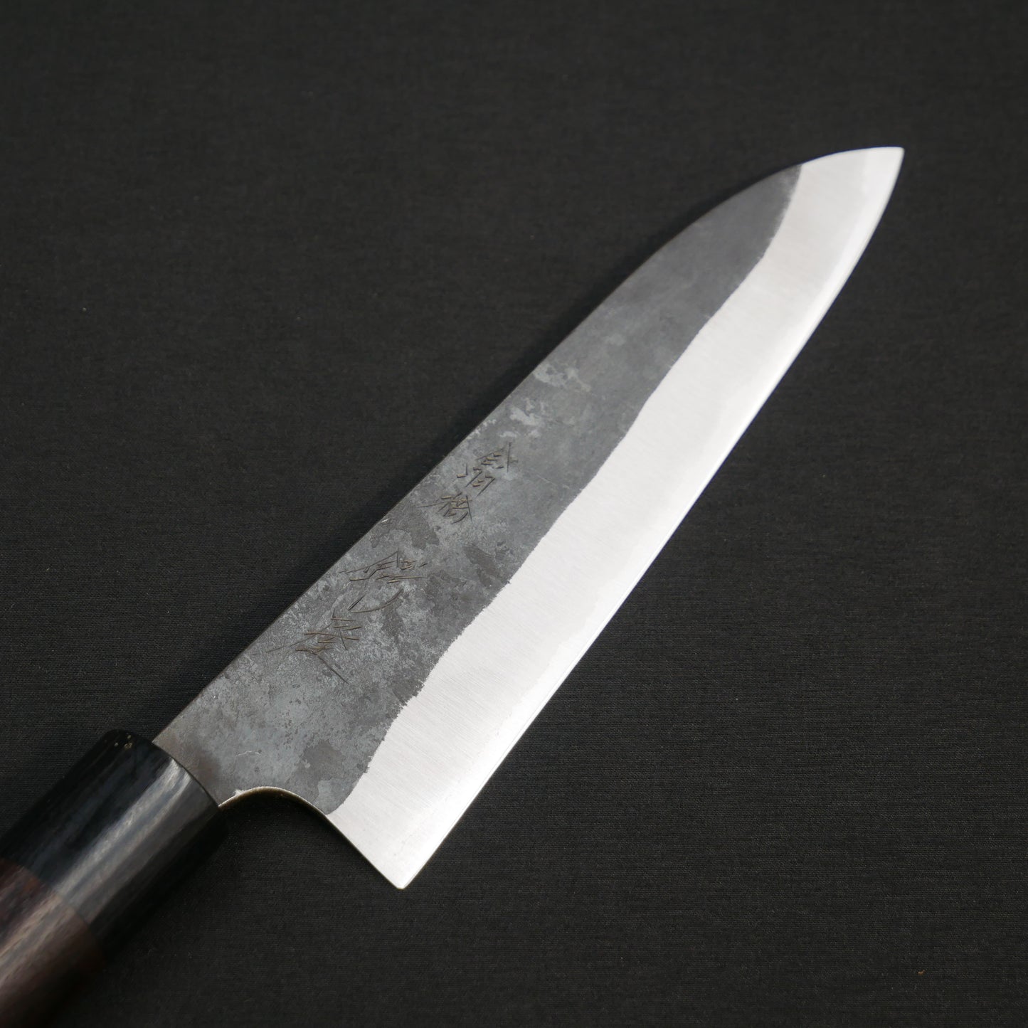 本種子島 青二鋼 黒打 ステンクラッド 中三徳 紫檀柄