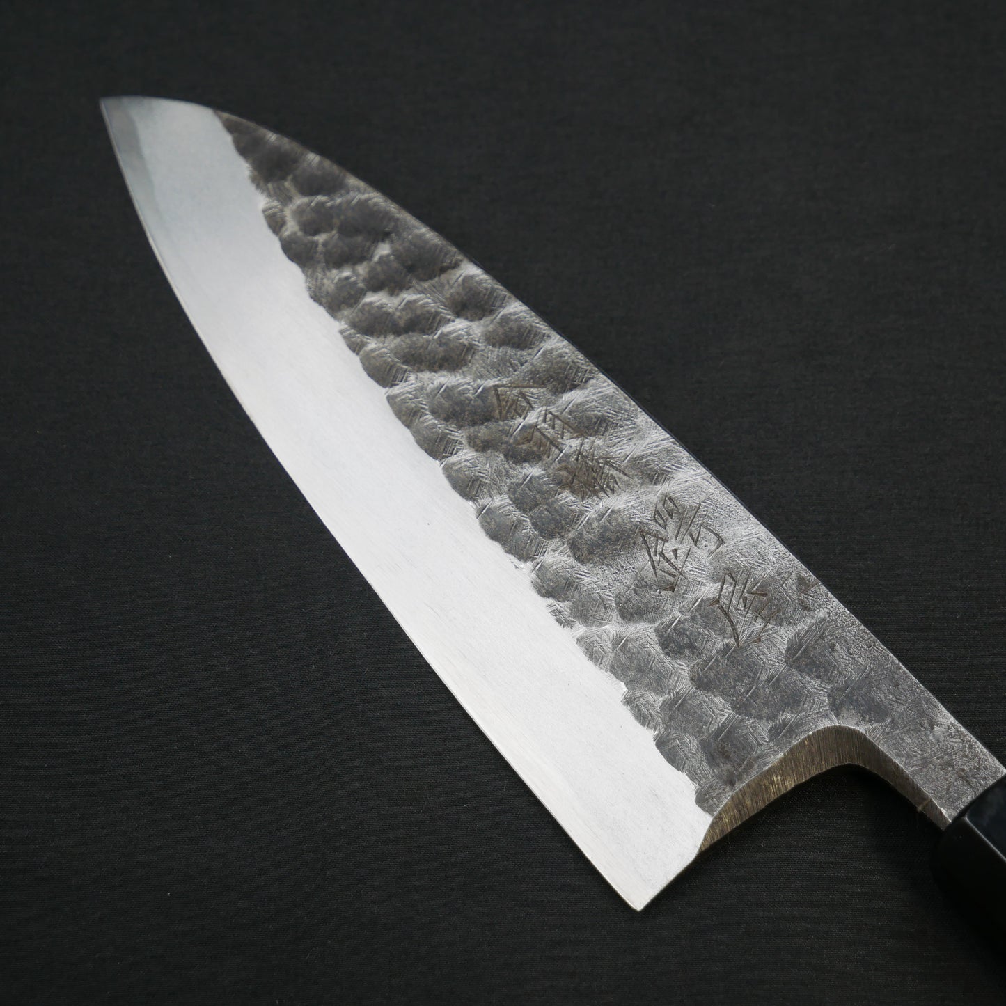 White#2 Carbon Steel Kurouchi Tsuchime Deba Magnolia Octagonal Handle (For Left-Handed)
