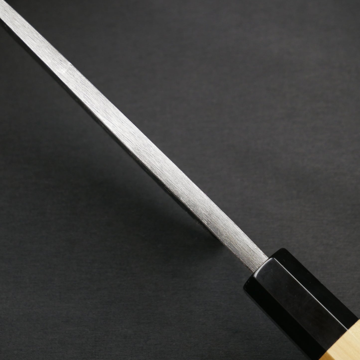 White#2 Carbon Steel Kurouchi Tsuchime Deba Magnolia Octagonal Handle (For Left-Handed)