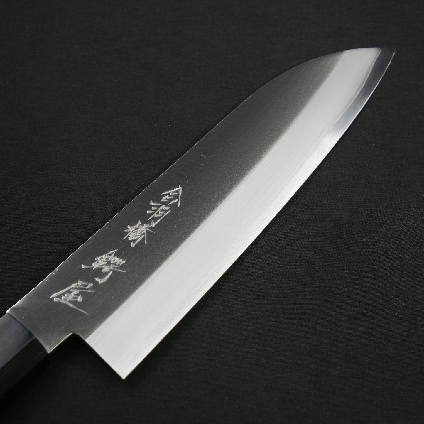 BlueSuper Carbon Steel StainlessClad Santoku Rosewood Octagonal Handle