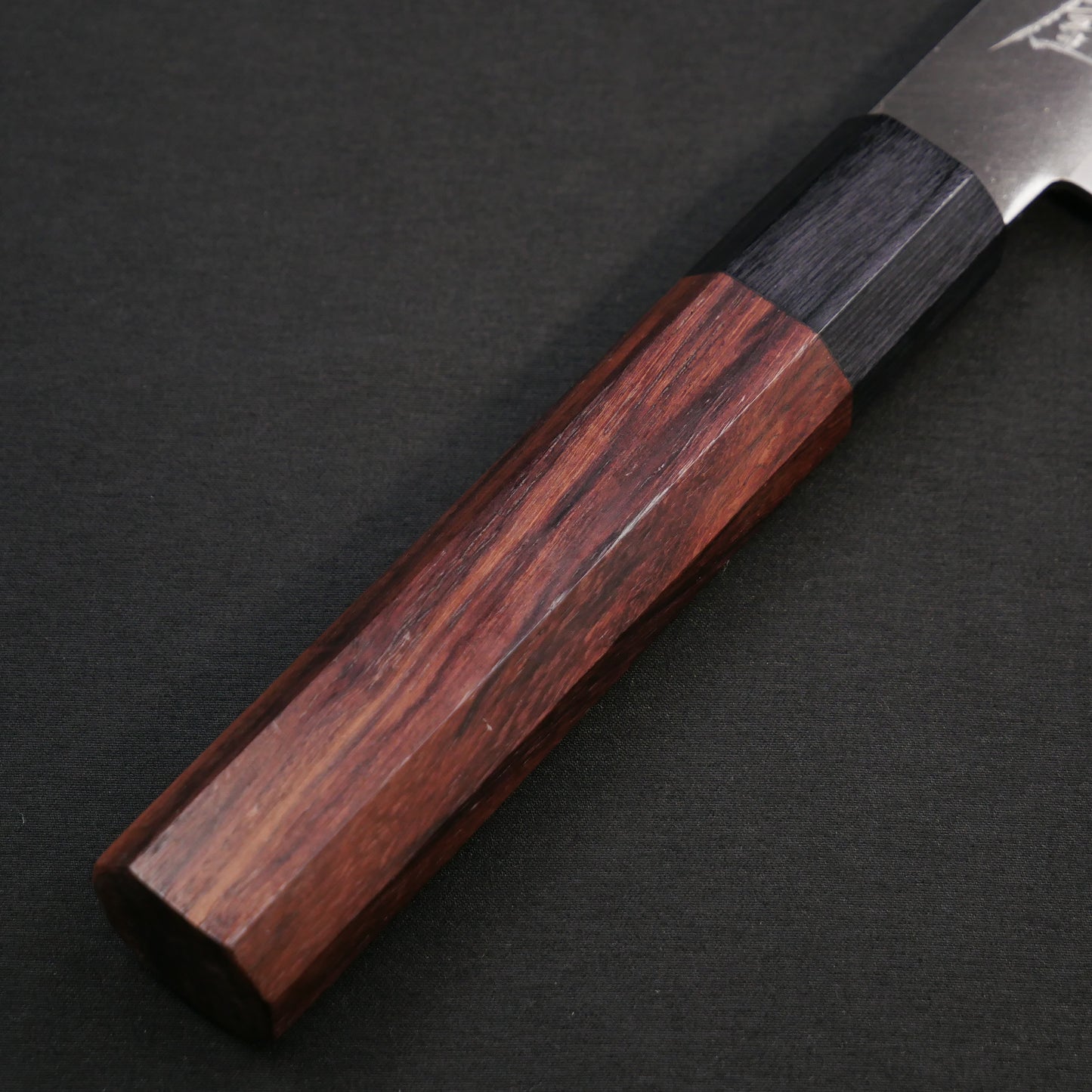 BlueSuper Carbon Steel StainlessClad Gyuto Rosewood Octagonal Handle
