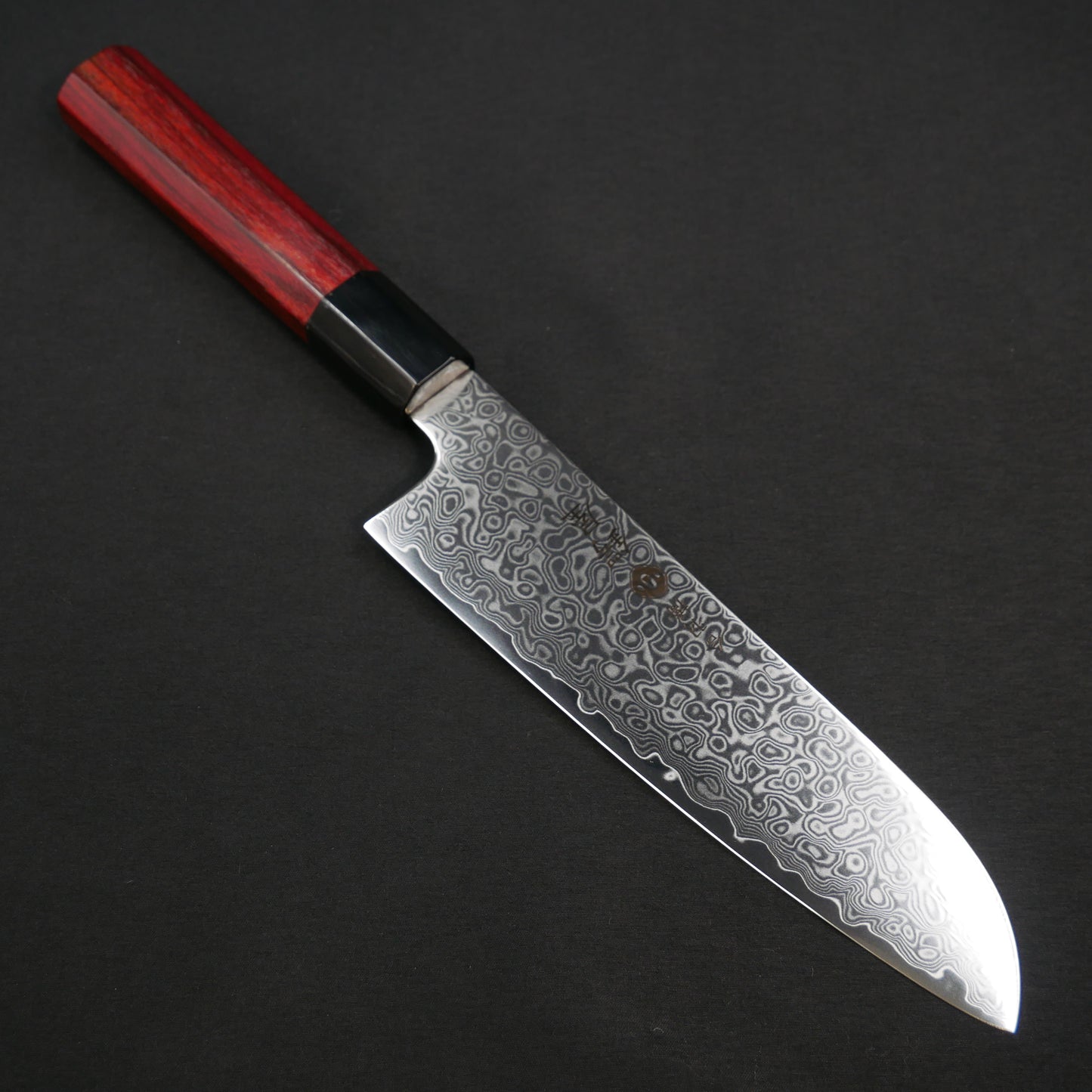 Cobalt Steel Damascus Santoku Satine Octagonal Handle