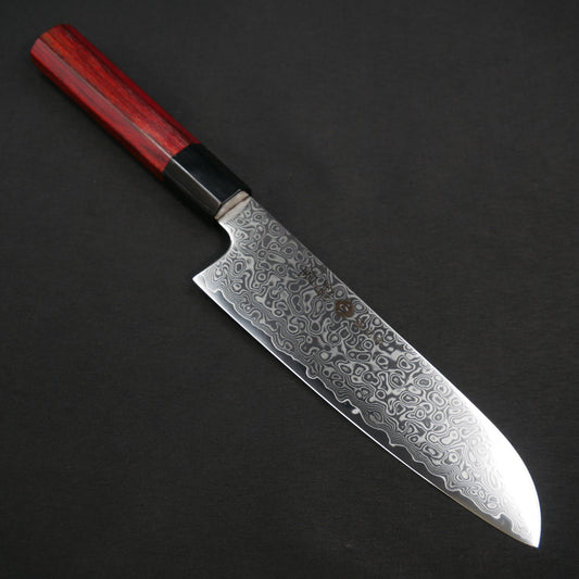Cobalt Steel Damascus Santoku Satine Octagonal Handle