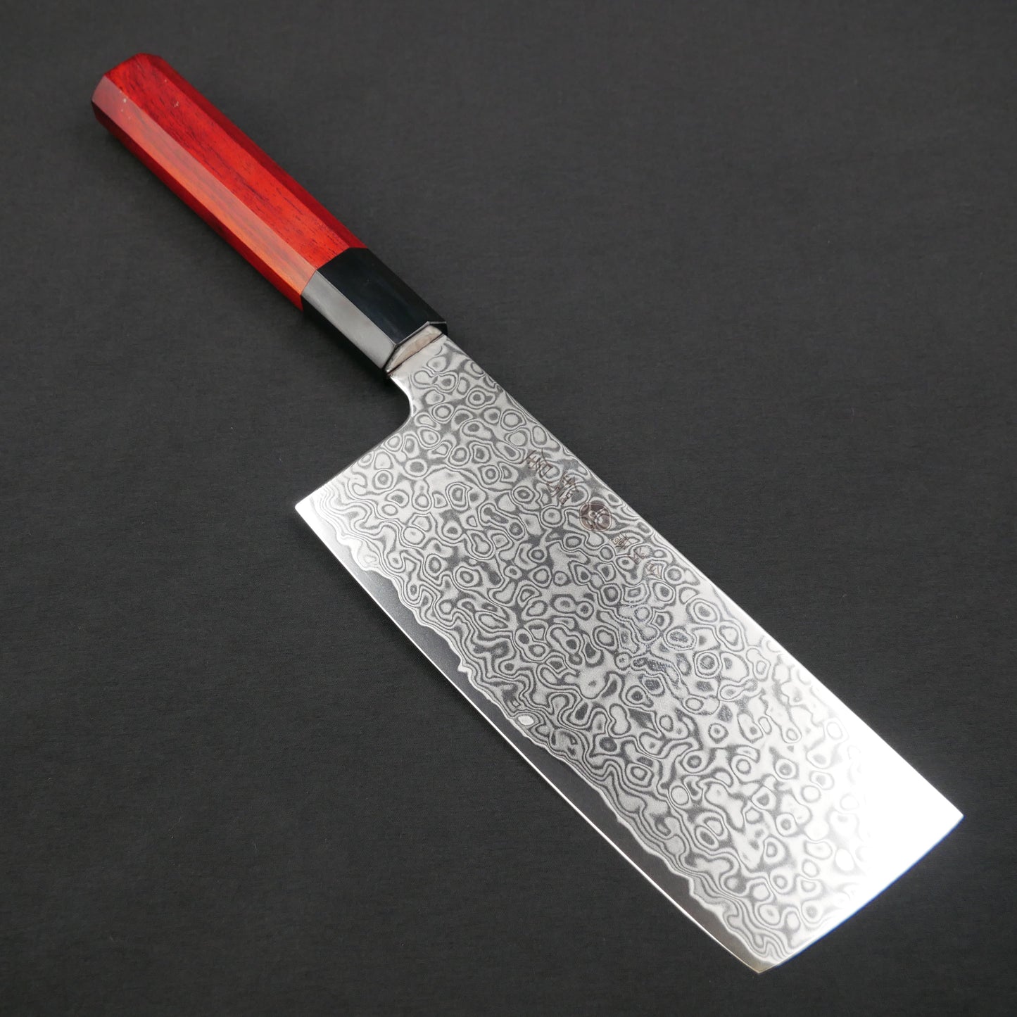 Cobalt Steel Damascus Broad Nakiri Satine Octagonal Handle