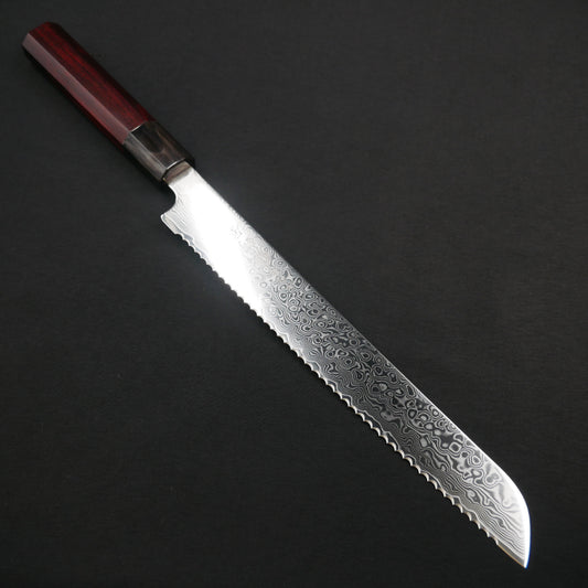 Cobalt Steel Damascus Bread Knife Satine Octagonal Handle