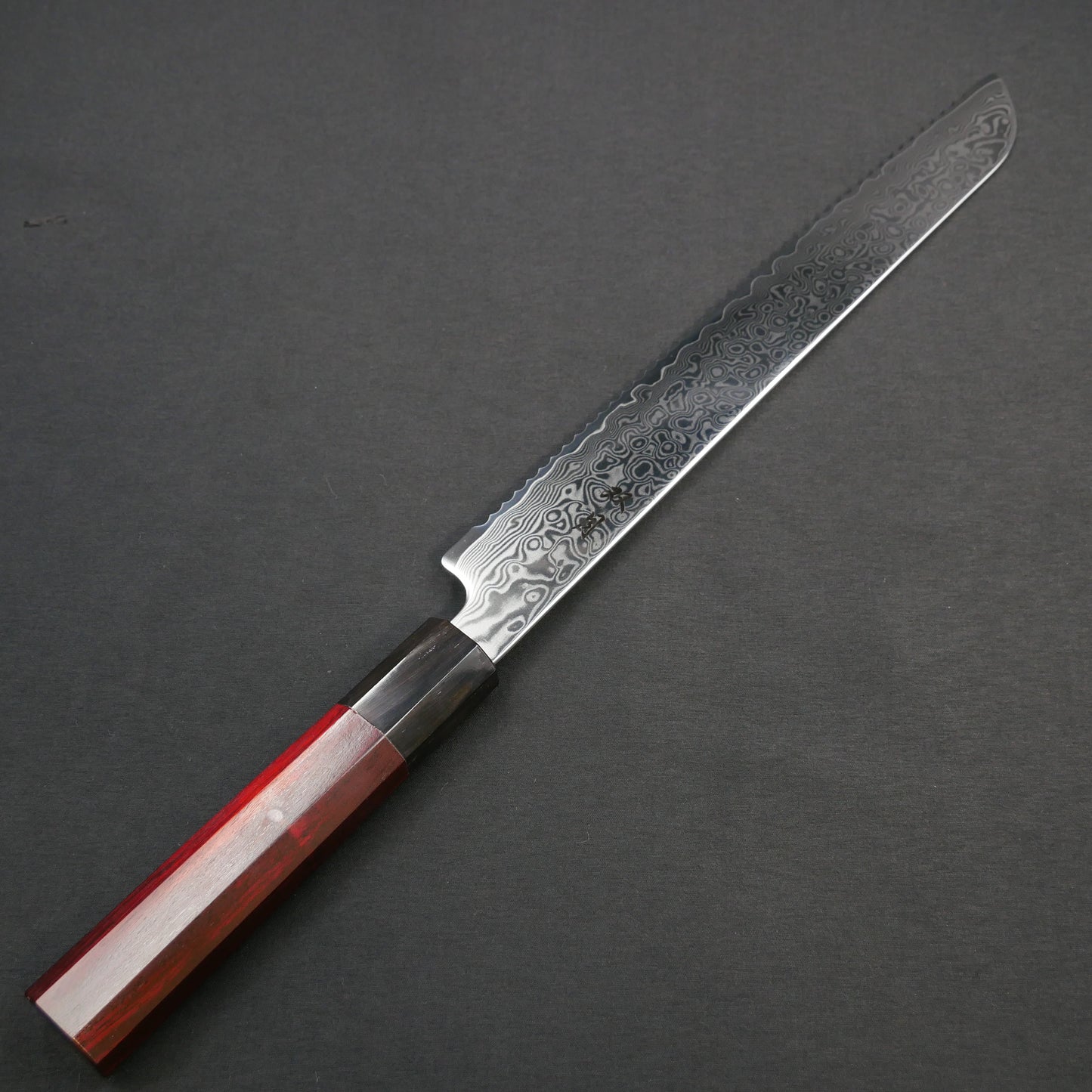 Cobalt Steel Damascus Bread Knife Satine Octagonal Handle