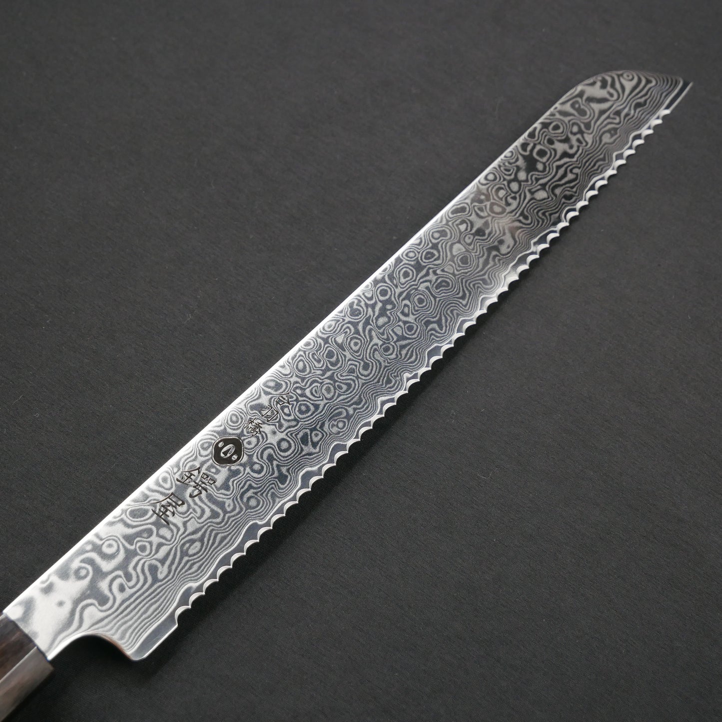Cobalt Steel Damascus Bread Knife Satine Octagonal Handle