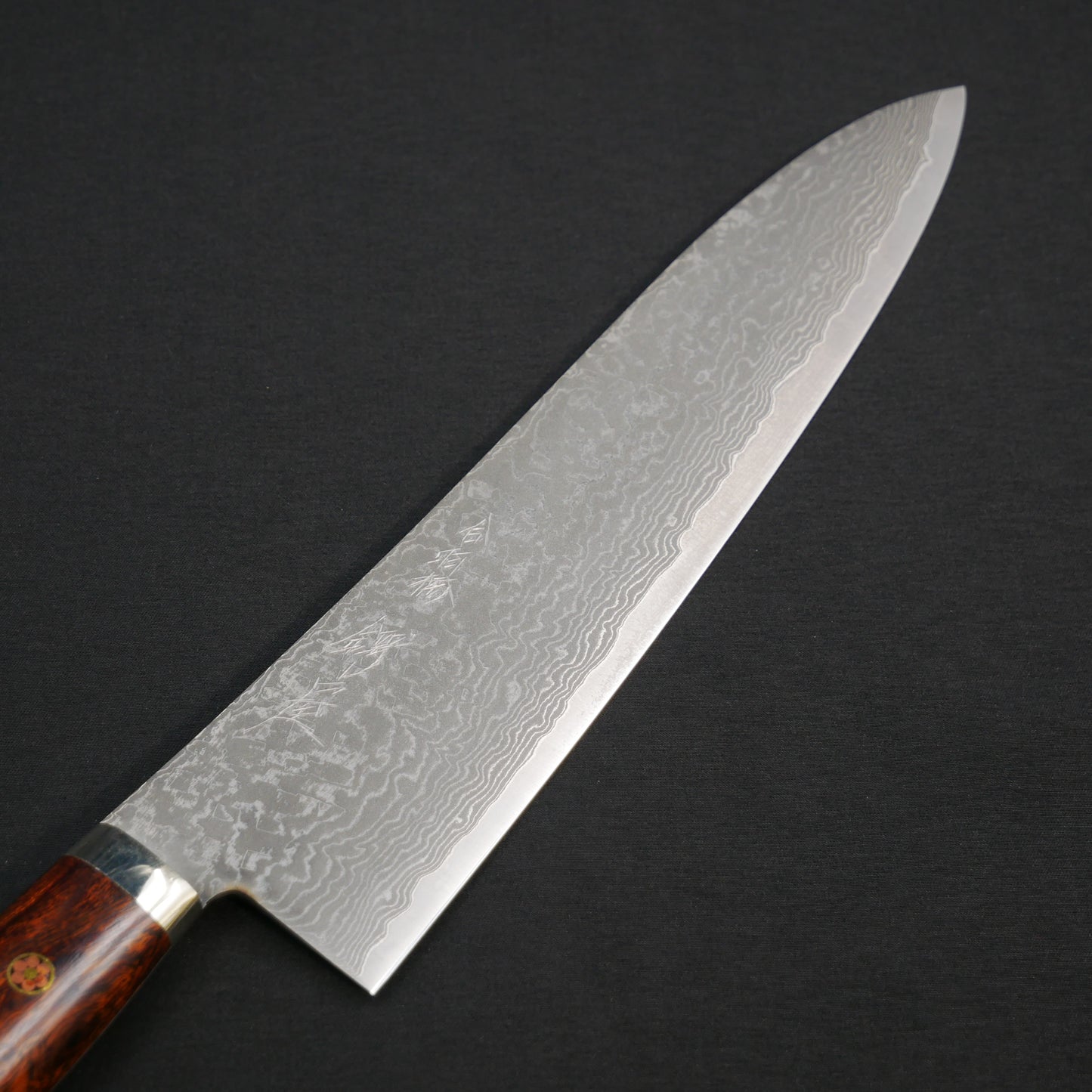 Tanaka Shigeki HSS Damascus Gyuto Ironwood Handle
