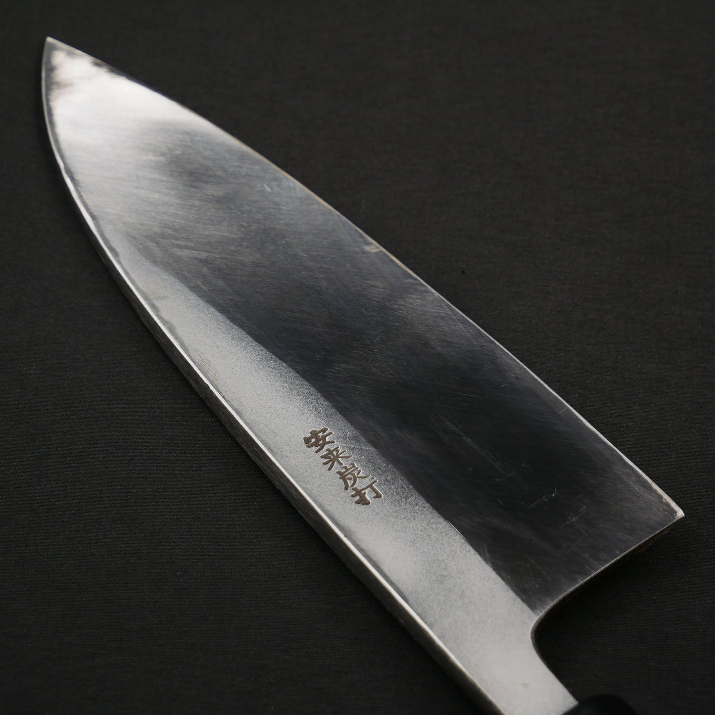 White#2 Carbon Steel Kurouchi Tsuchime Deba Magnolia Octagonal Handle (For Left-Handed)