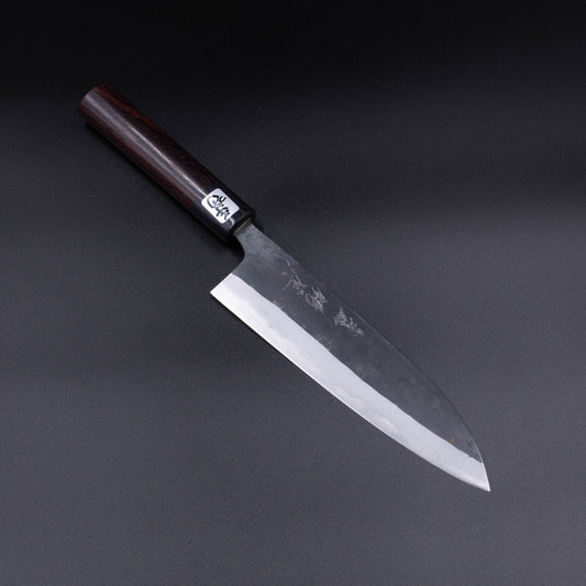 "Tanegashima" Blue#2 Carbon Steel Kurouchi Santoku Rosewood Handle