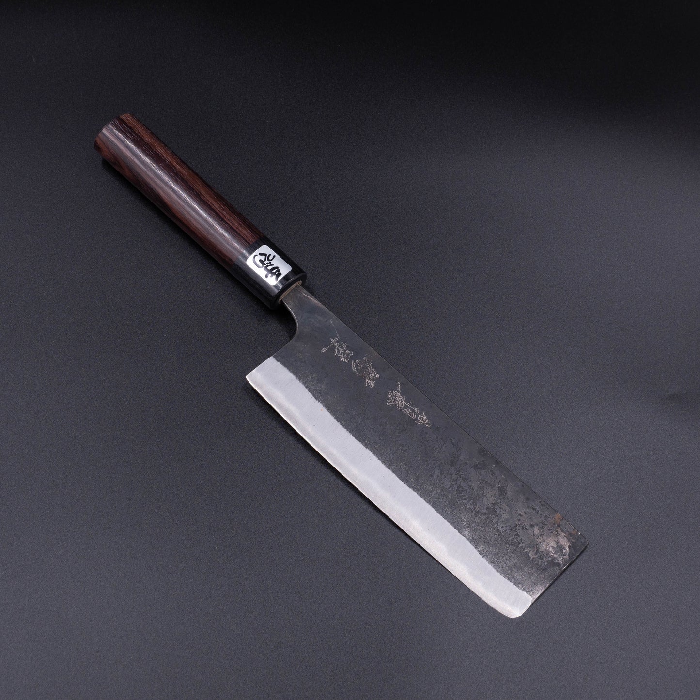 "Tanegashima" Blue#2 Carbon Steel Kurouchi Nakiri Rosewood Handle