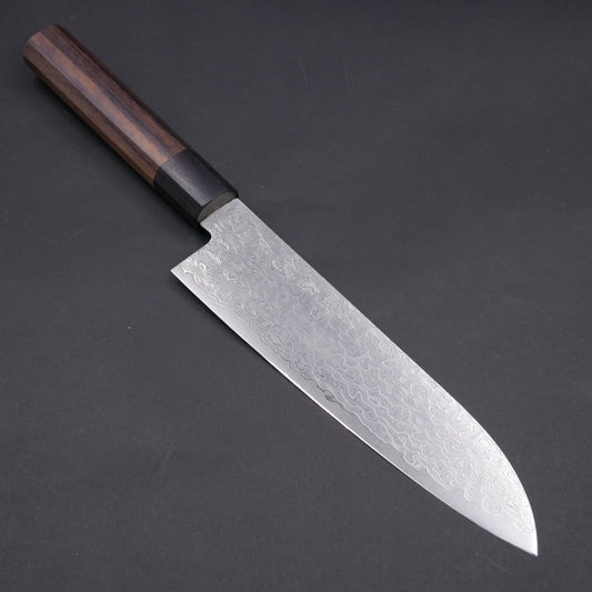 Stainless Steel Damascus Migaki Finish Santoku Rosewood Handle