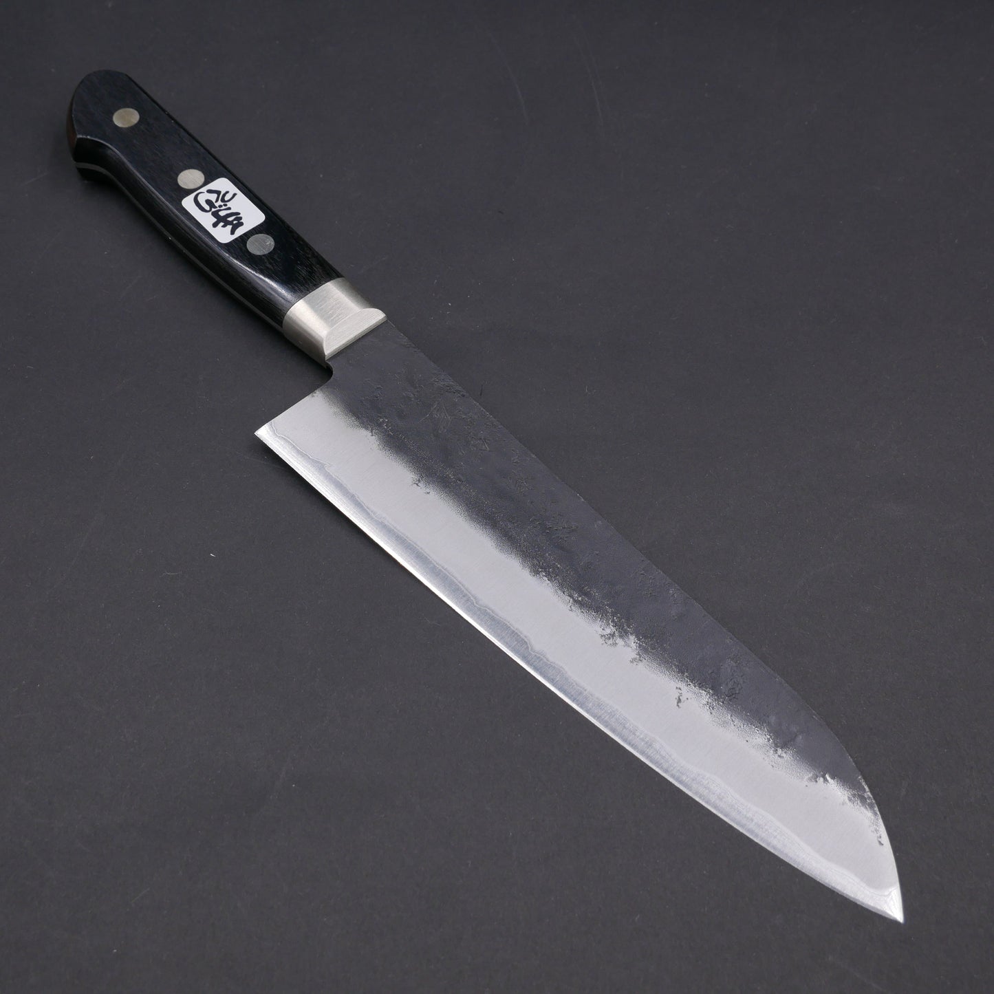 BlueSuper Carbon Steel Kurouchi Nashiji StainlessClad Santoku