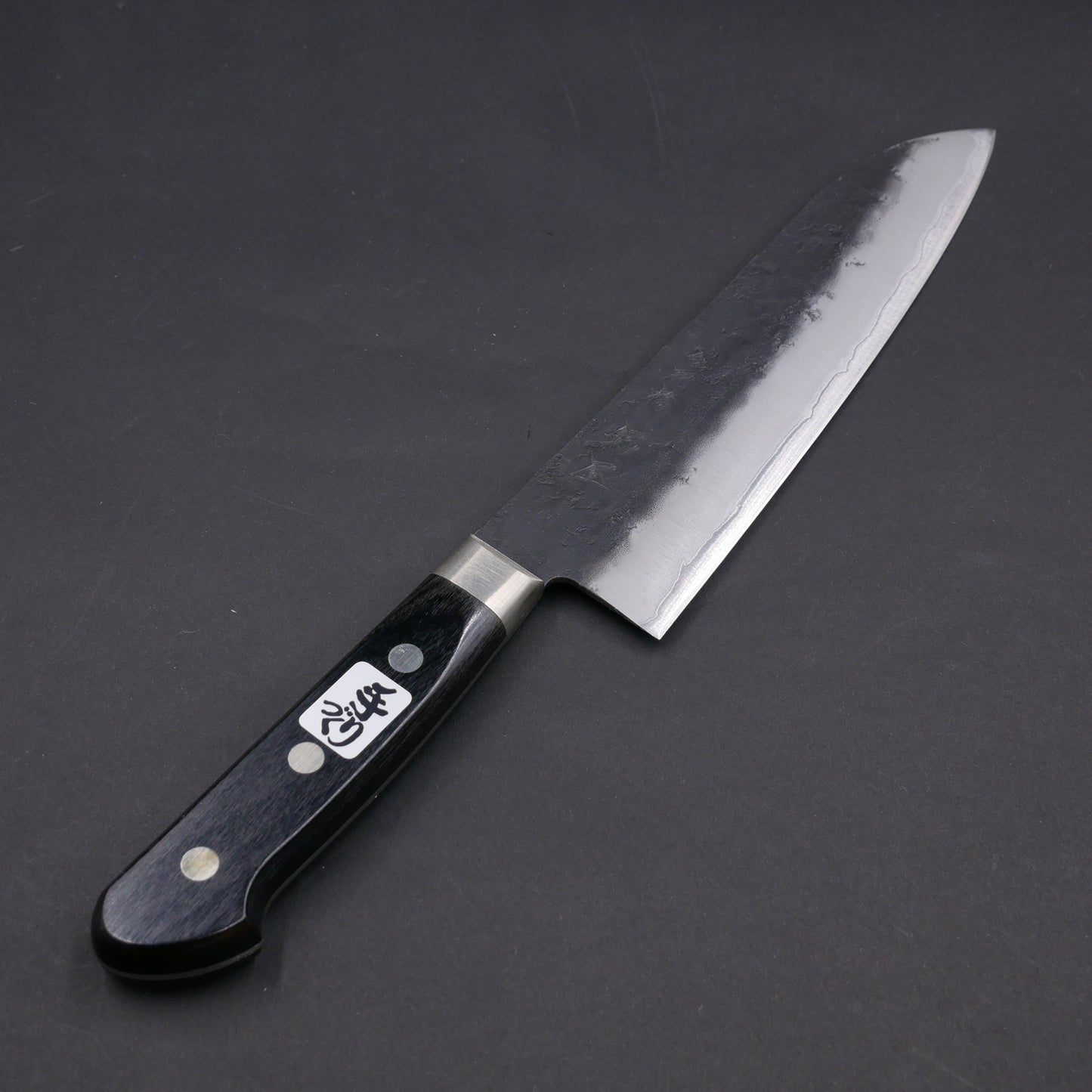 BlueSuper Carbon Steel Kurouchi Nashiji StainlessClad Santoku