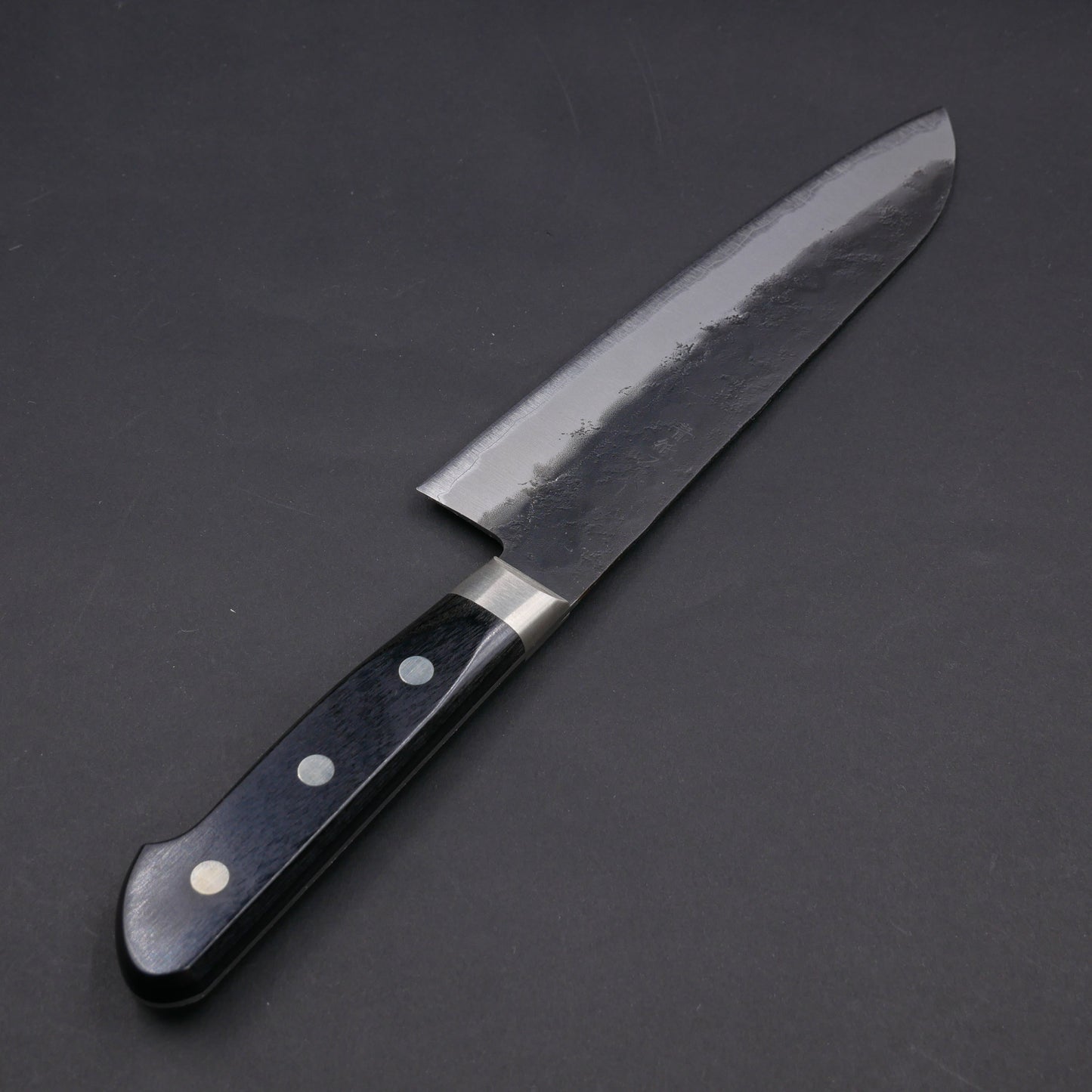 BlueSuper Carbon Steel Kurouchi Nashiji StainlessClad Santoku