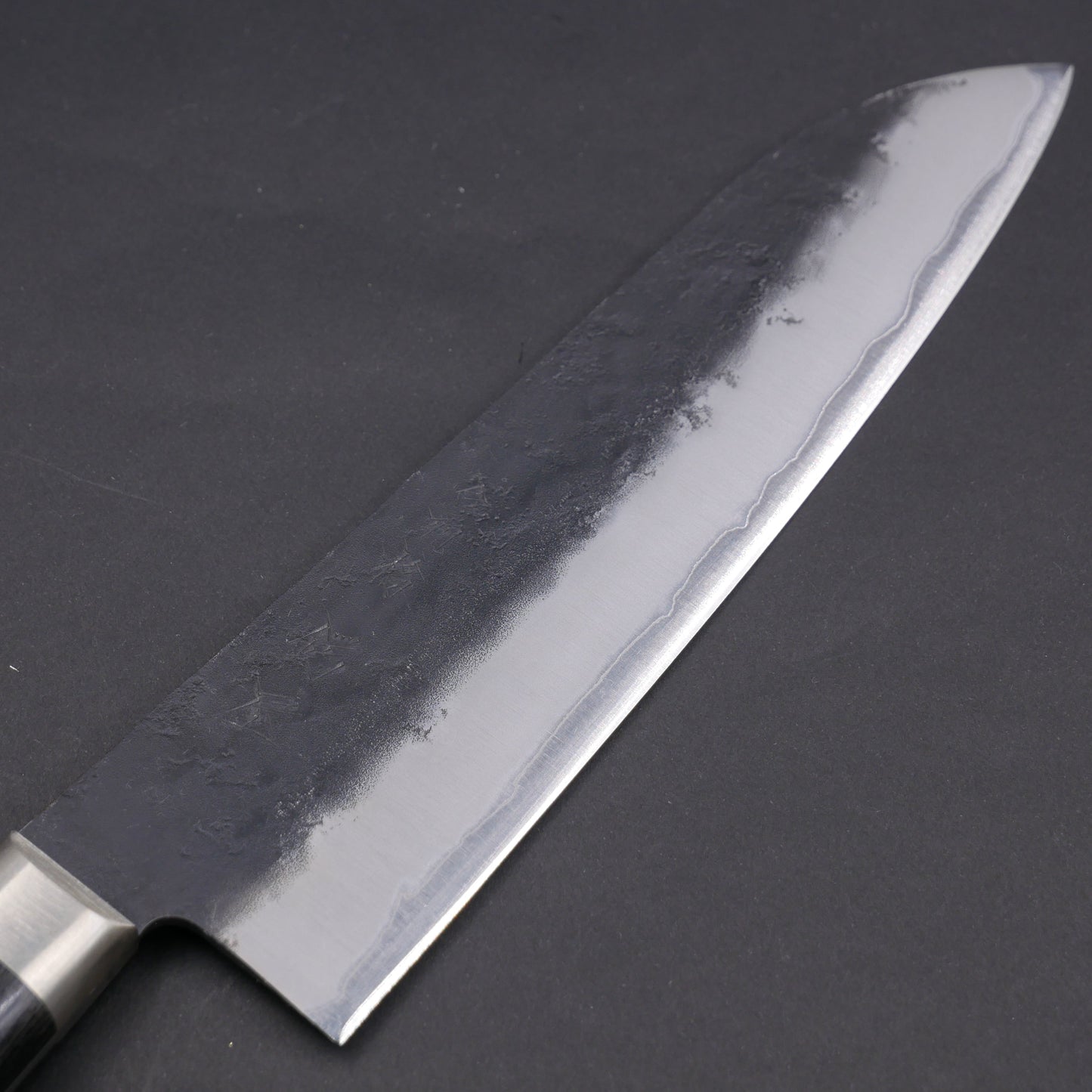 BlueSuper Carbon Steel Kurouchi Nashiji StainlessClad Santoku