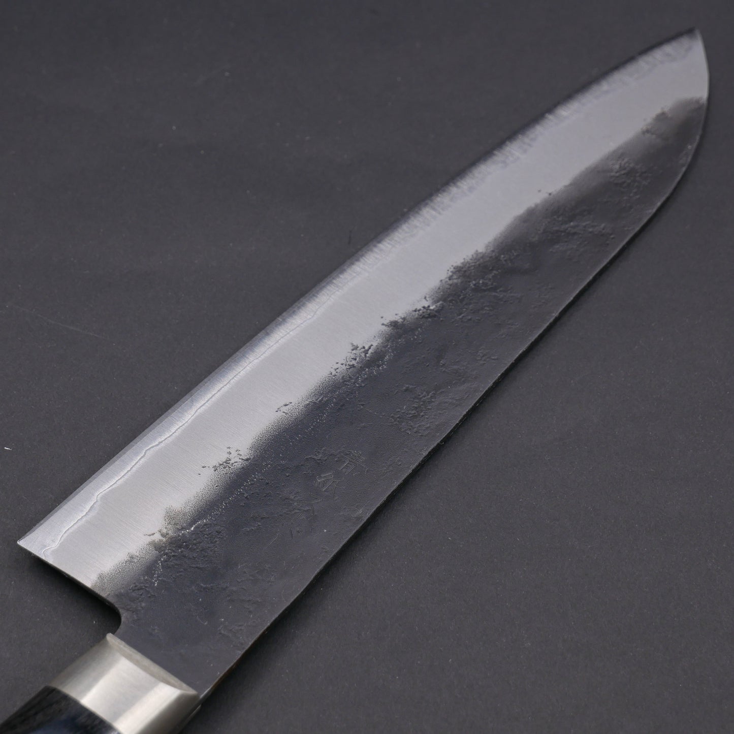 BlueSuper Carbon Steel Kurouchi Nashiji StainlessClad Santoku