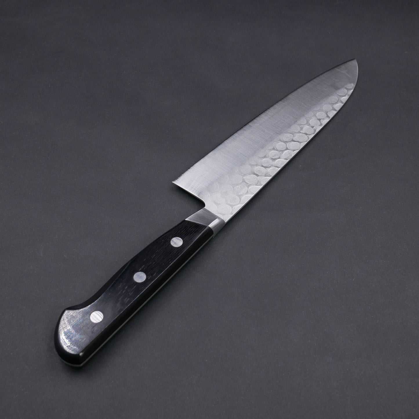 Blue#2 Carbon Steel Tsuchime StainlessClad Santoku