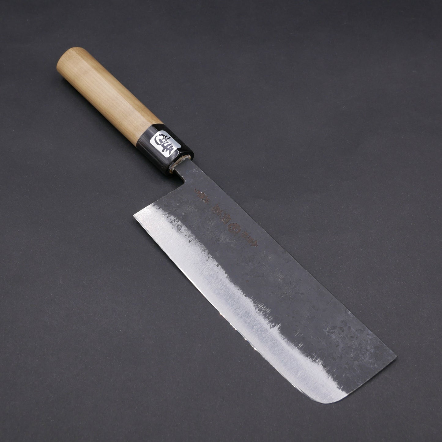 White#2 Carbon Steel Kurouchi Nakiri Magnolia Handle