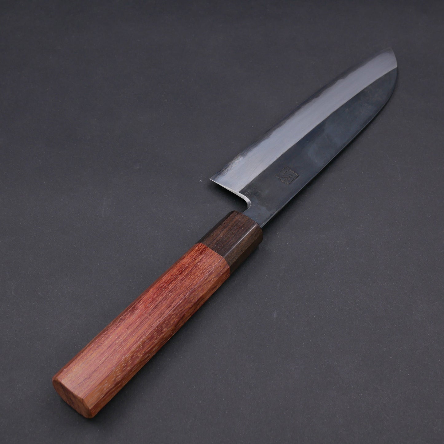 Blue#1 Carbon Steel Kurouchi Santoku Bubinga Octagonal Handle