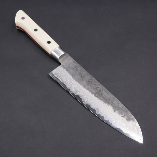 VG10 Kurouchi Multilayer Santoku White Micarta Handle