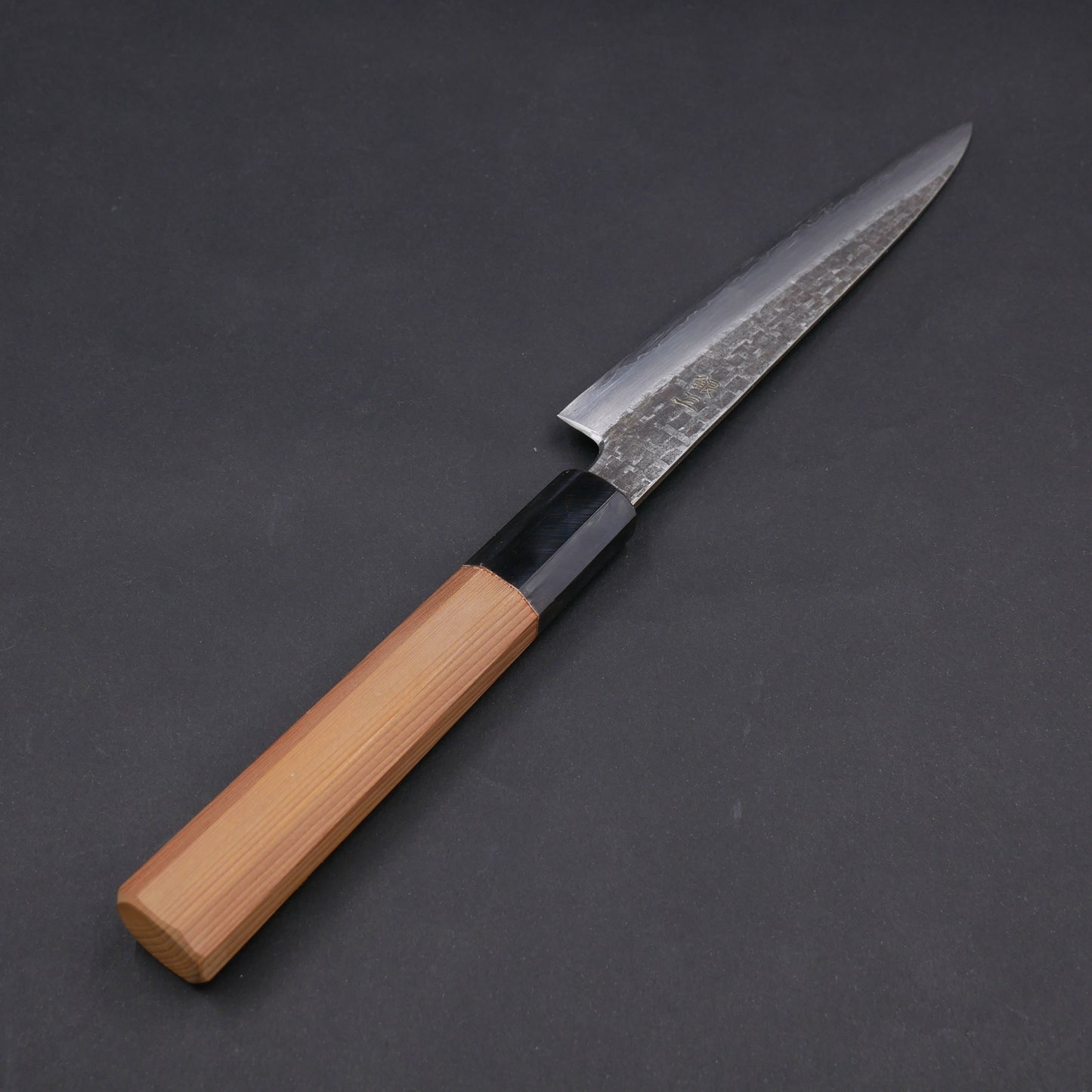 Silver#3 Stainless Steel Kurouchi Tsuchime Petty Japanese Yew Octagonal Handle