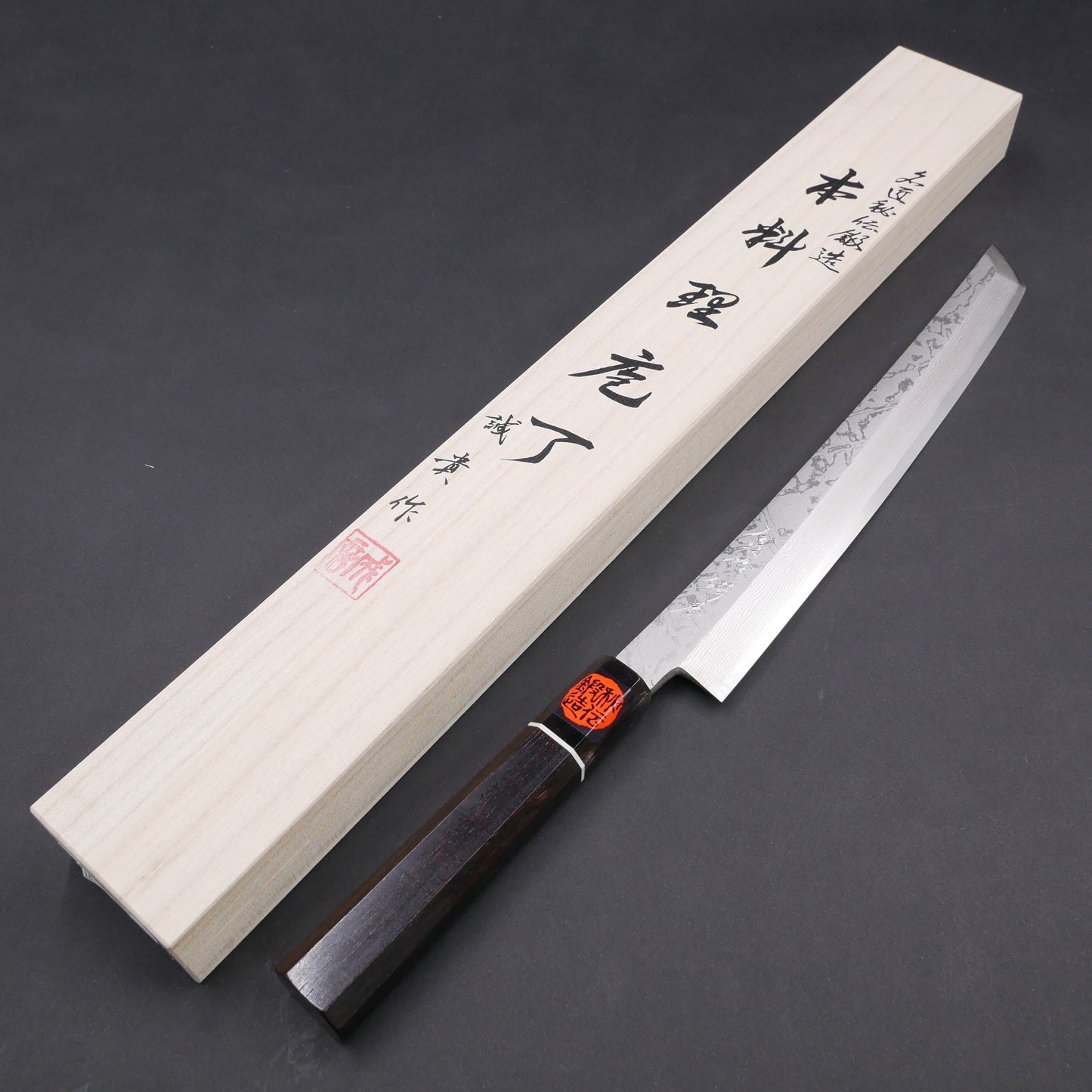 Tanaka Shigeki VG10 Multilayer Sakimaru Takohiki Ebony Octagonal Handle