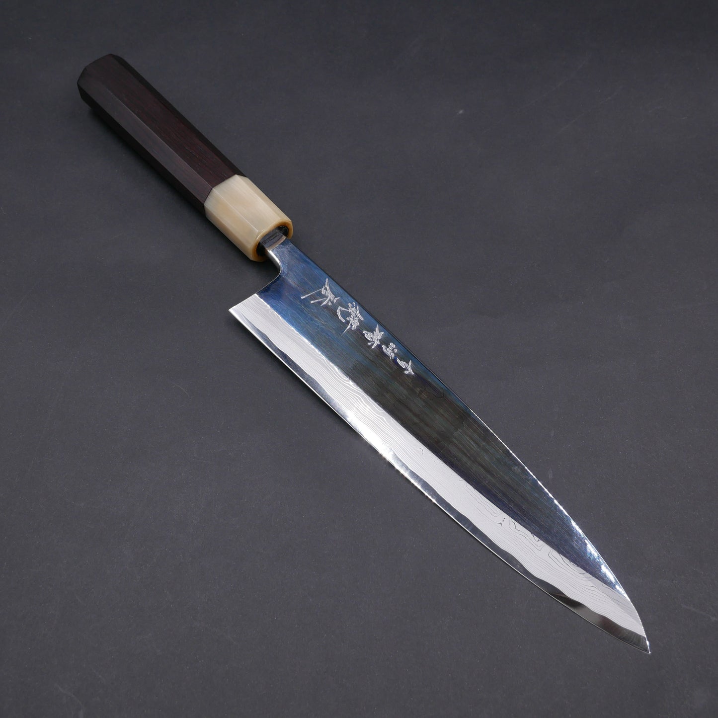 "Enmon" White#1 Carbon Steel Suminagashi Mioroshi Ebony Octagonal Handle