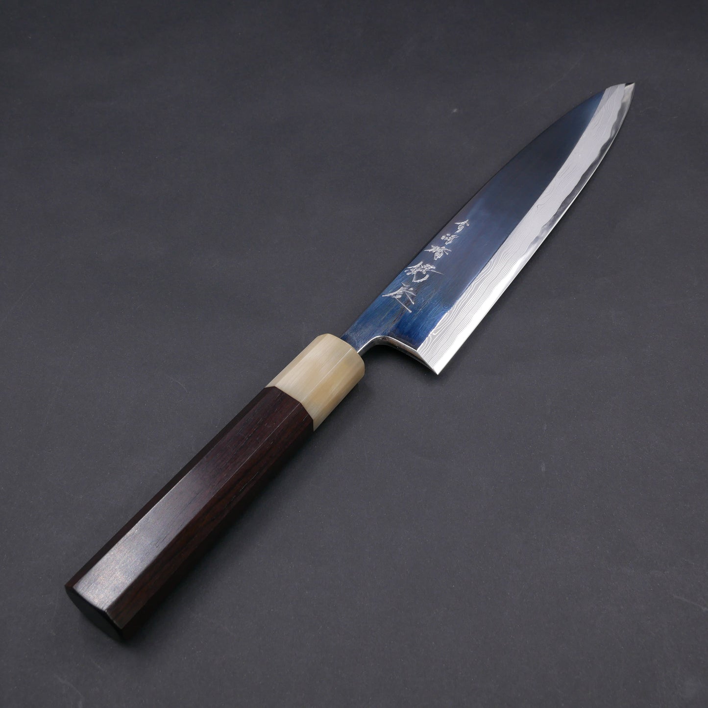 "Enmon" White#1 Carbon Steel Suminagashi Mioroshi Ebony Octagonal Handle