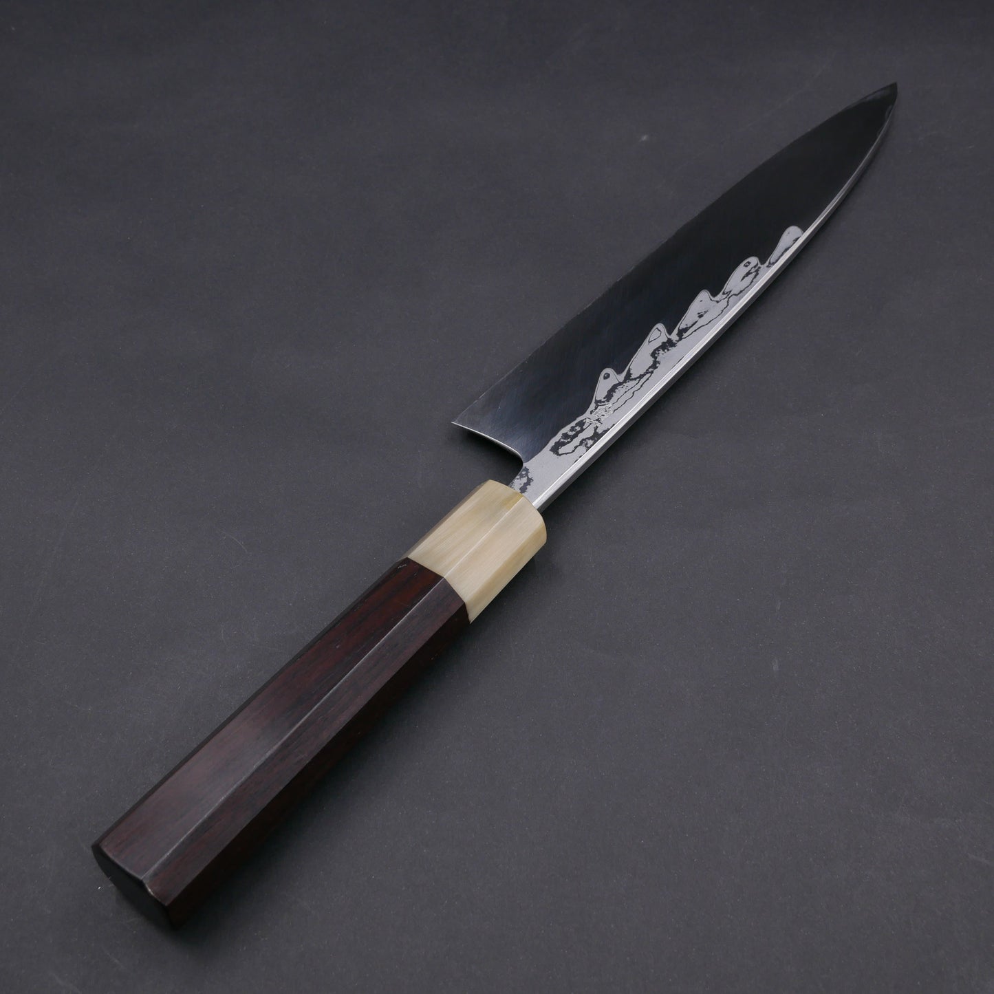 "Enmon" White#1 Carbon Steel Suminagashi Mioroshi Ebony Octagonal Handle