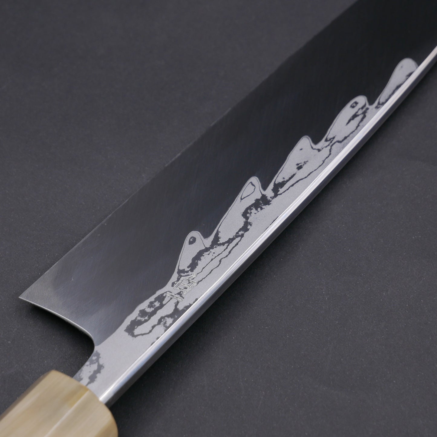 "Enmon" White#1 Carbon Steel Suminagashi Mioroshi Ebony Octagonal Handle