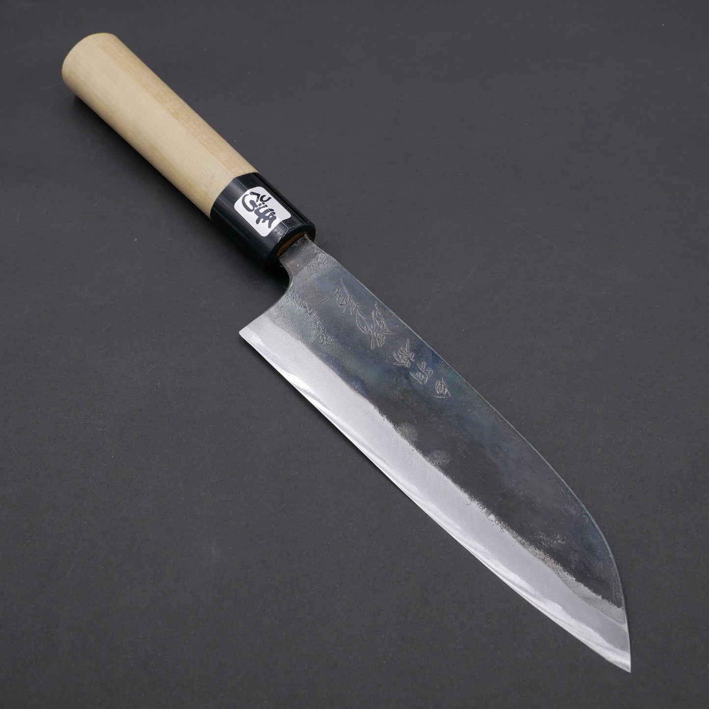 Blue#2 Carbon Steel Kurouchi Santoku Magnolia handle